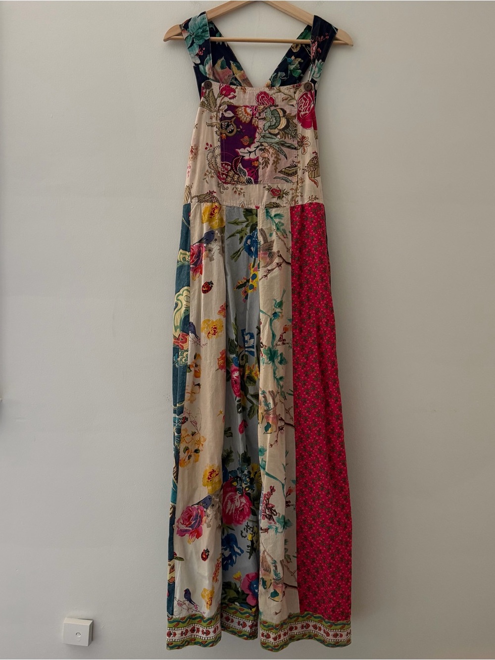 Patchwork Overalls Wide Leg Size Large Boho Hippie Festival